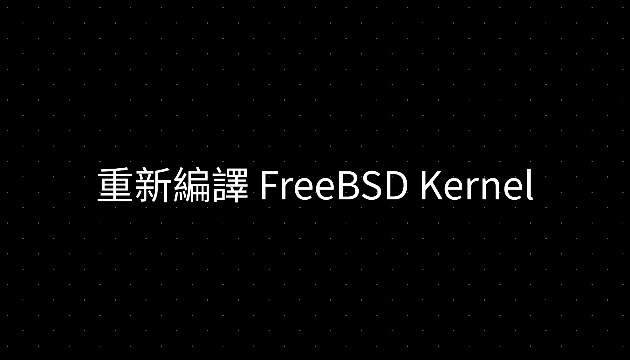 Freebsd Kernel Module 重新編譯 FreeBSD Kernel