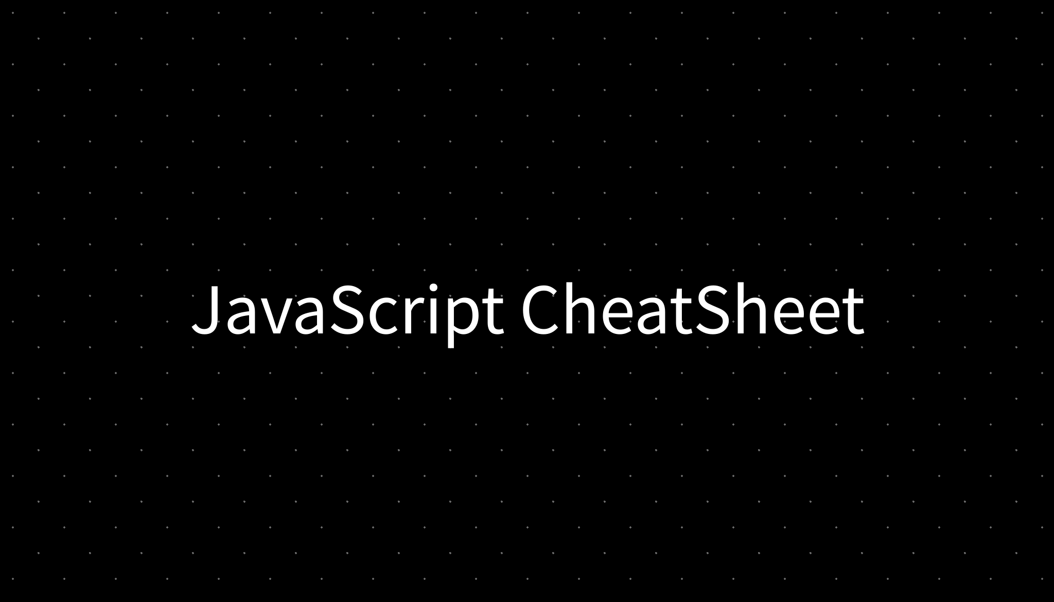 JavaScript CheatSheet
