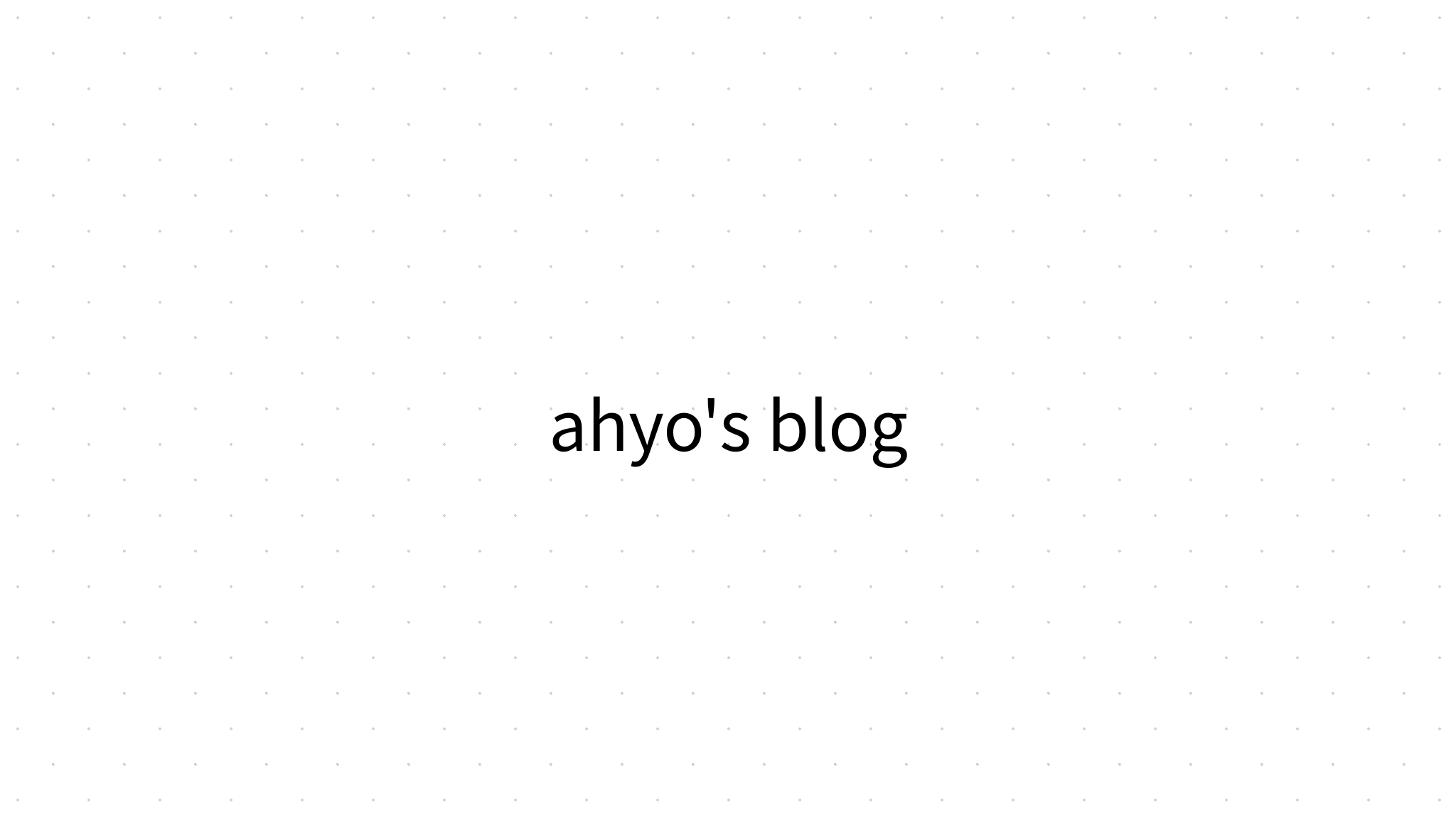 ahyo's blog