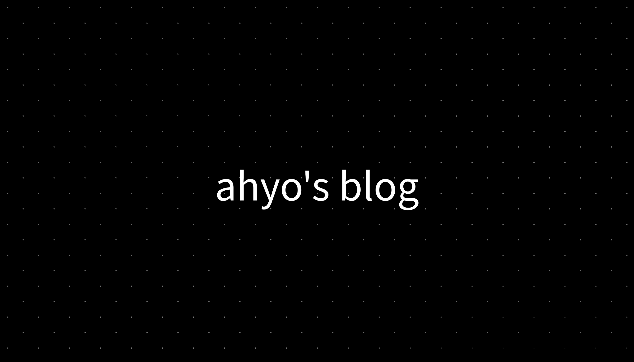 ahyo's blog